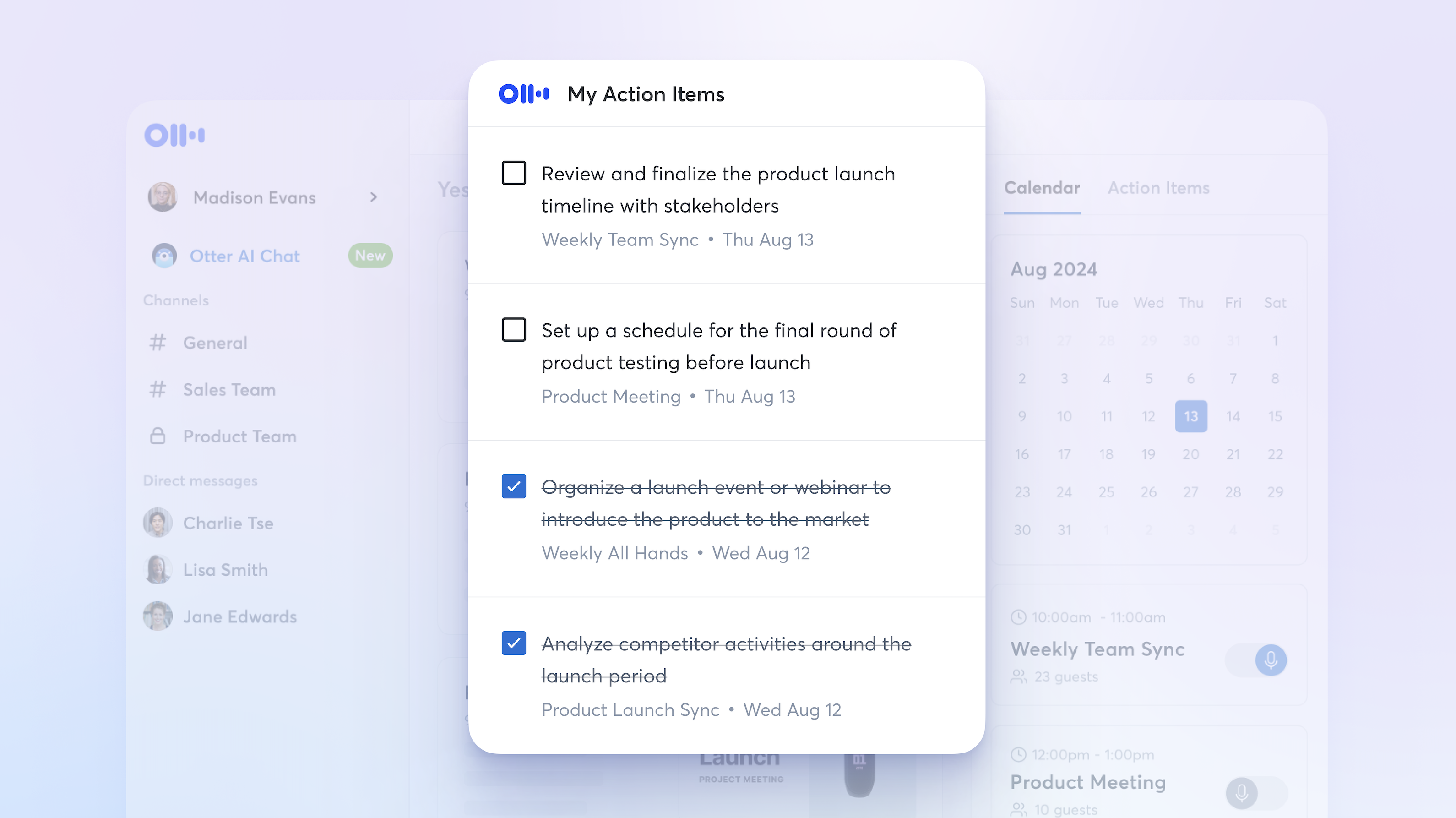 Streamline Workflows with My Action Items: Otter.ai Can Now Keep Track of All Your Action Items Across All Your Meetings